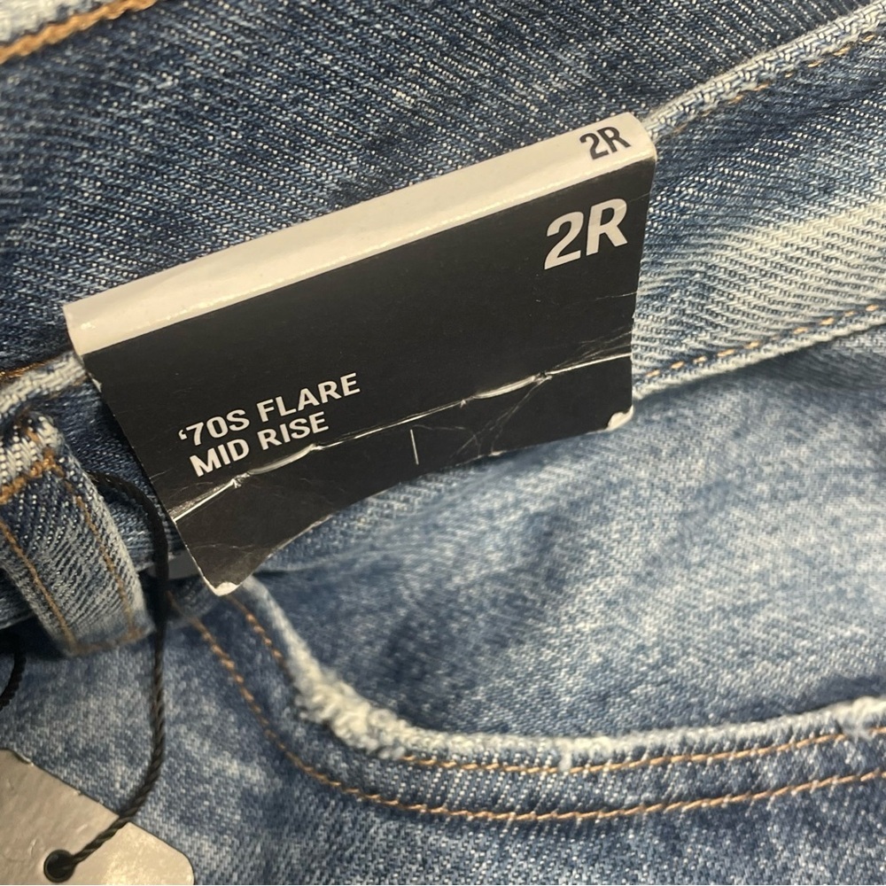 Express 70s flare mid-rise denim jeans. Size 2R. Distressed hem. NWT. MSRP $88. - Picture 4 of 15